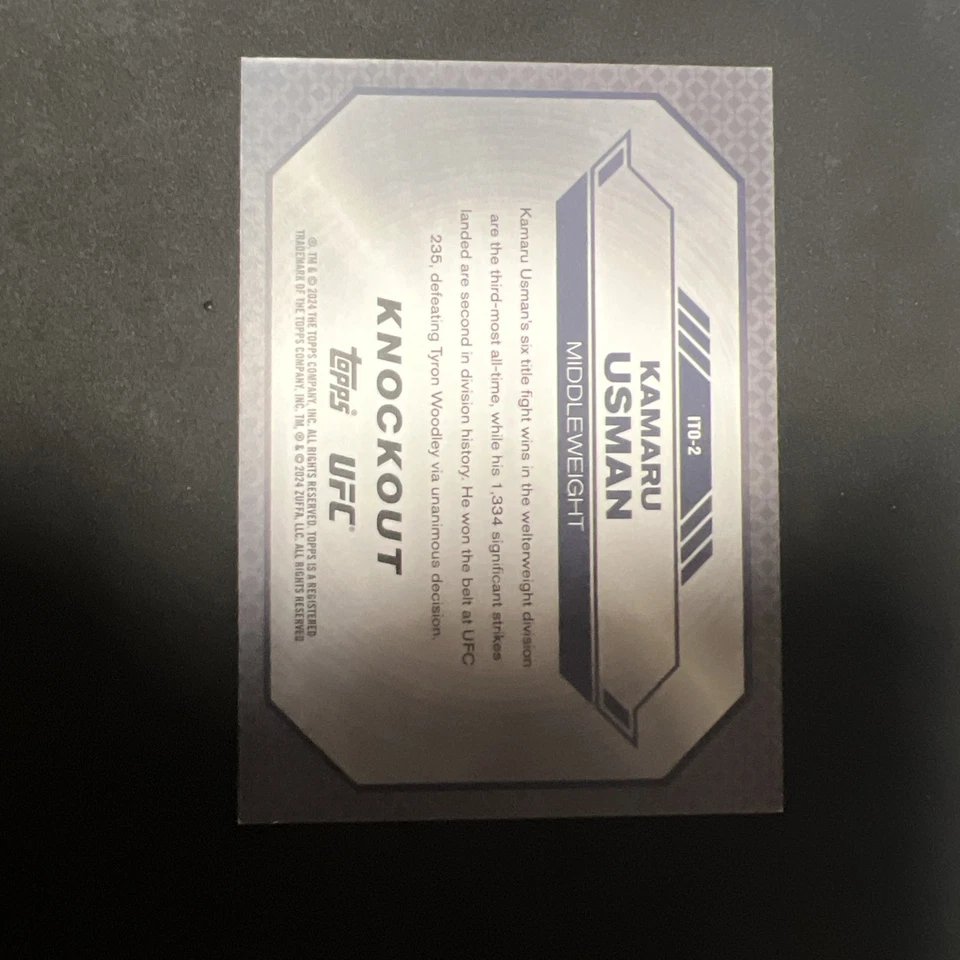 2024 Topps Knockout UFC Kamaru Usman Ruby Inside The Octagon /25 No. ITO-2 - Image 2 of 2