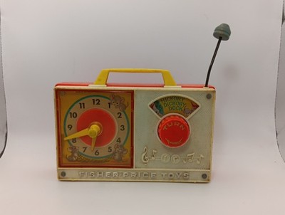 Vintage FISHER PRICE Clock Radio Windup Toy 107 Hickory Dickory Music 1971