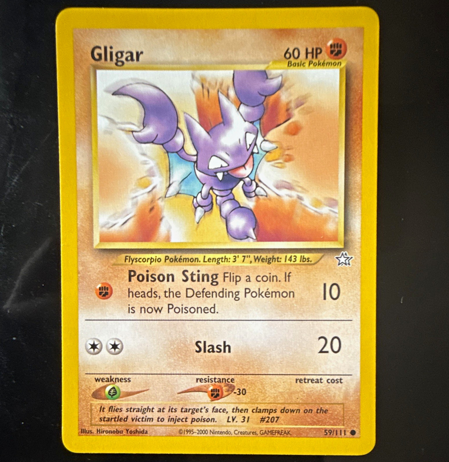 The Pokémon Company Gligar 59/111 Neo Genesis Unlimited Common 60 HP Eng
