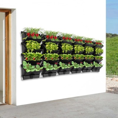 24 Pcs Planter Hanging Planter, Vertical Garden Planter w/ Drainage Pipe  Black | eBay