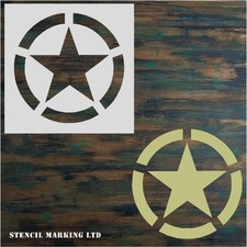 Military Star Stencil - Reusable Retro Template for Wall Art  DIY Crafts - S  