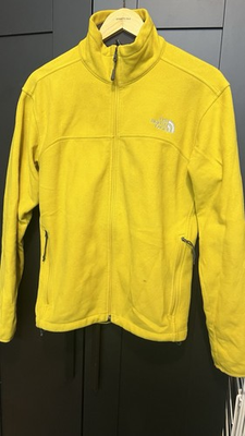 #ad The North Face Men#x27;s Yellow Full Zip Jacket Stand Up Collar Short Solid $16.00