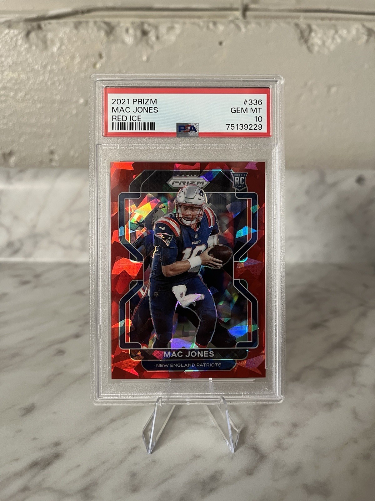 Panini 2021 Prizm Mac Jones Rookie #336 Red Ice Prizm PSA 10 Patriots