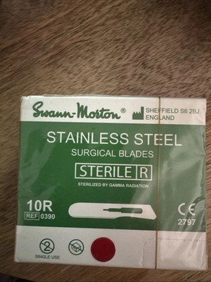 Swann-Morton 10R Surgical Blades 100-pack Stainless Steel Blade 0390