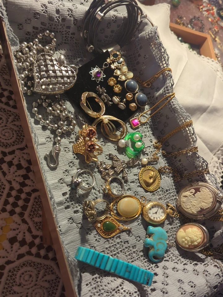 Konvolut Mode Silber Ringe Halsketten Ohrringe /Clipps Anhänger ArmbänderTürkis  - Bild 2 von 4