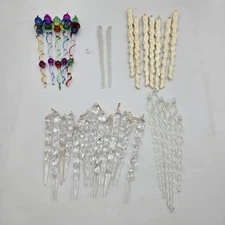 Vintage Lot of 24 Assorted Icicles Christmas Ornaments