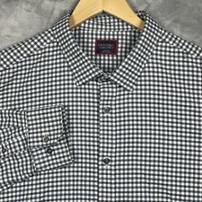 Untuckit Shirt Mens 3XL Blue White Plaid Gibbston Button Up Casual Cotton 2020
