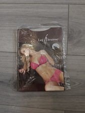 BNIP Vintage Leg Avenue Bright Pink Lace Bra Top & Tanga Shorts Set Size 8-12