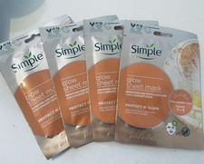 4 x Simple Protect 'N' Glow 48h Glow Sheet Mask Korean skin care routine 