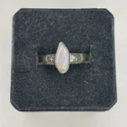 Vintage 925 Sterling Silver Opal Stone End Of Finger Ring 2.2 Grams Sz 2.25