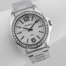 Armitron Now 75/3935SV Clear Bracelet Women's Watch Sz. 7 1/4" New Battery