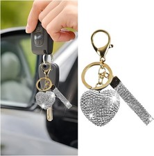 Bling Car Keychain, Crystal Rhinestone Love Heart Vehicle Key Chain, Cute Auto K