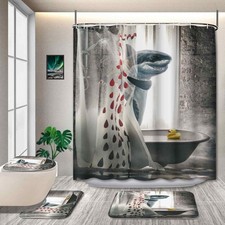 Bathroom set or Shower Curtain Set for Fan /Funny Shark-gift for Fan