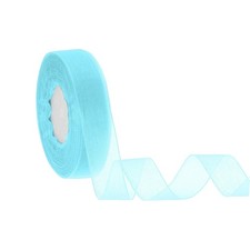 Organza Ribbon 1 Inch 50 Yards Sheer Ribbons for Gift Wrapping, Sky Blue