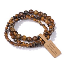 3 PCS Natural Stone Beaded Stretch Bracelet 4mm 6mm 8mm Healing Crystal Bracelet