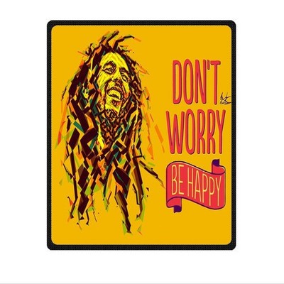 new Bob Marley Don't Worry Be Happy soft warm blanket single side print flannel
