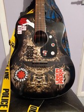 Lindo ALIENBK1019-041 Black Rock Style Acoustic Guitar + Accessories & Bag VGC