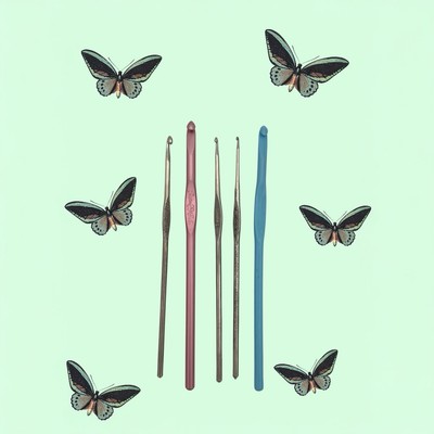 Vintage Steel Crochet Hooks Mixed Lot 5 TINY Details Boye Bates Hero Germany USA