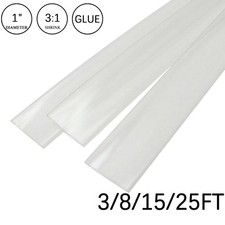 3:1 Heat Shrink Tube - 1" Clear Dual Wall Marine Adhesive Glue Lined Waterproof