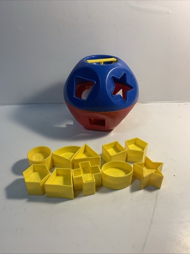 Tupperware Shape O Ball Sorter Toy Complete Number 10 Shapes Red Blue Yellow