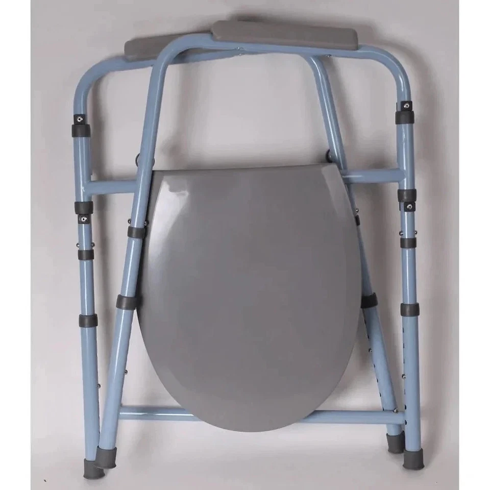 Carex 3-in-1 Deluxe Folding Bedside Commode Portable Toilet Safety Frame Raised - Image 2 of 4
