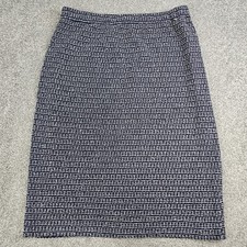 Ming Wang Skirt Womens Pull On Pencil Skirt Blue White Stretch Workwear Size S