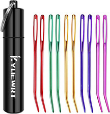 10Pcs Yarn Darning Tapestry Needle,Large Big Eye Weaving Needle Bent Needles wit