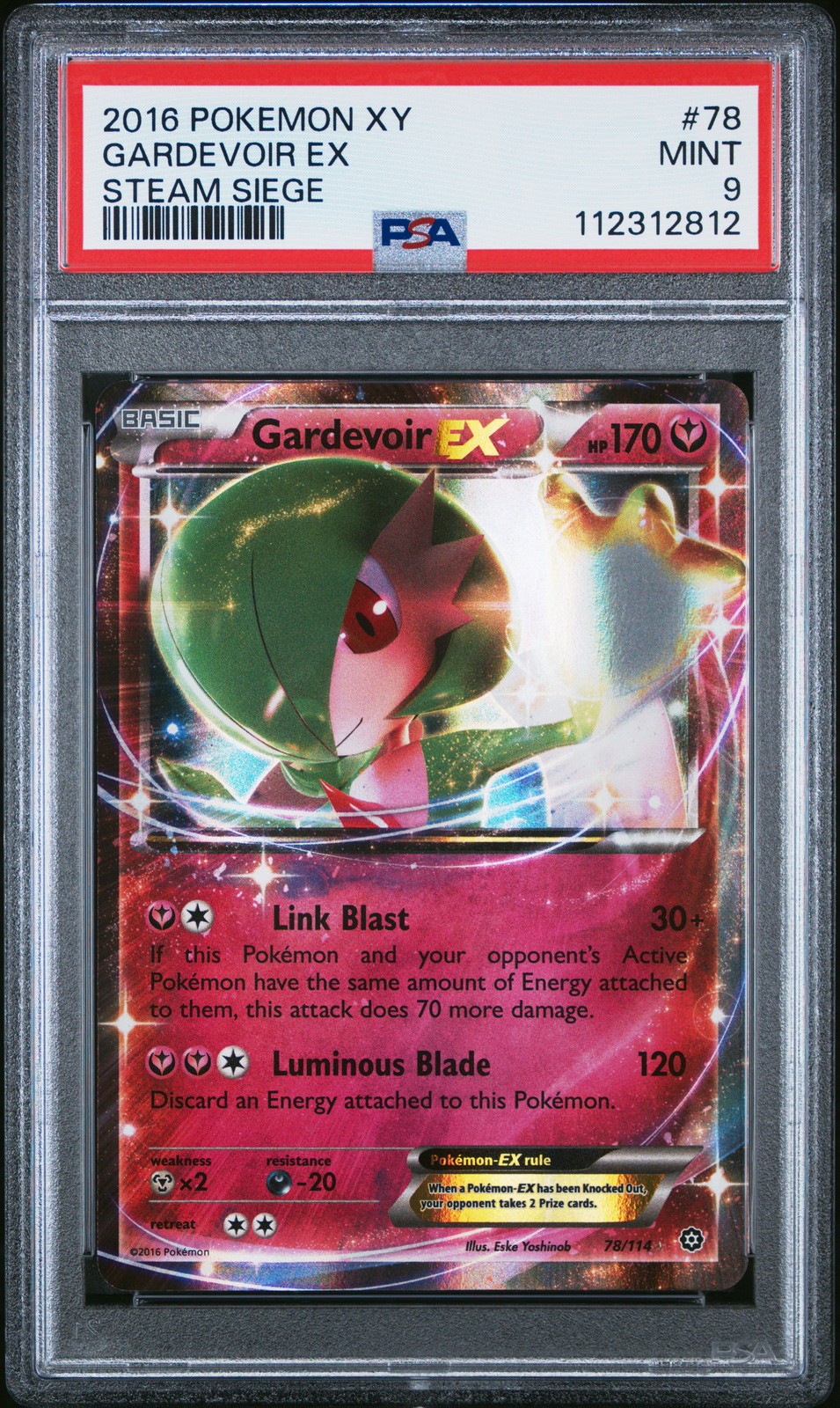 PSA 9 Gardevoir Ex 78 2016 Pokemon Xy Steam Siege 112312812