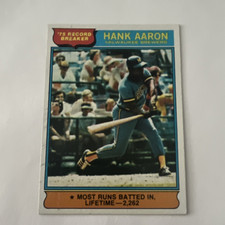 Topps 1976 '75 Record Breakers Hank Aaron #1 Milwaukee Brewers Baseball Card