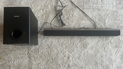 Philips Sound Bar and Subwoofer Home Cinema Speaker CSS2123/F7 AS IS UNTESTED