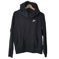 Nike Womens Funnel Neck Black Sweatshirt Fleece Pullover Hoodie Small Excellent