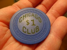 RARE ILLEGAL SARATOGA SPRINGS New York CHICAGO CLUB Poker Chip VG MAFIA LUCIANO