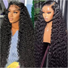 30 Inch 13X6 Lace Front Wigs Human Hair Water Wave 200 Density 13X6 HD Full Lace