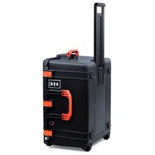 Black  Orange Pelican 1637 Air case No Foam. With wheels.