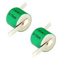 2x 3V 170mAh CMOS Memory Lithium Battery w/ LF Tabs Compatible With C2L76, K58L