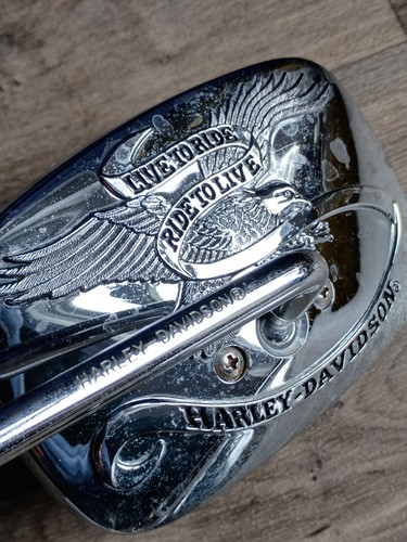 Pair Of Harley Davidson Motorcycle Chrome Live To Ride Eagle Genuine Mirrors 