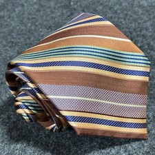 Ferucci multicolor regiment repp stripe jacquard men's 100 silk tie