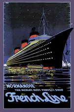 NORMANDIE THE WORLD'S MOST PERFECT SHIP FRENCH LINE TRAVEL VINTAGE POSTER REPRO