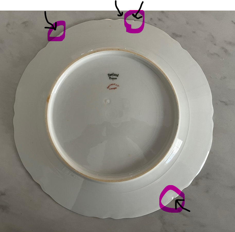 LIMOGES France HAVILAND Clover Leaf China Pieces - GOOD Condition