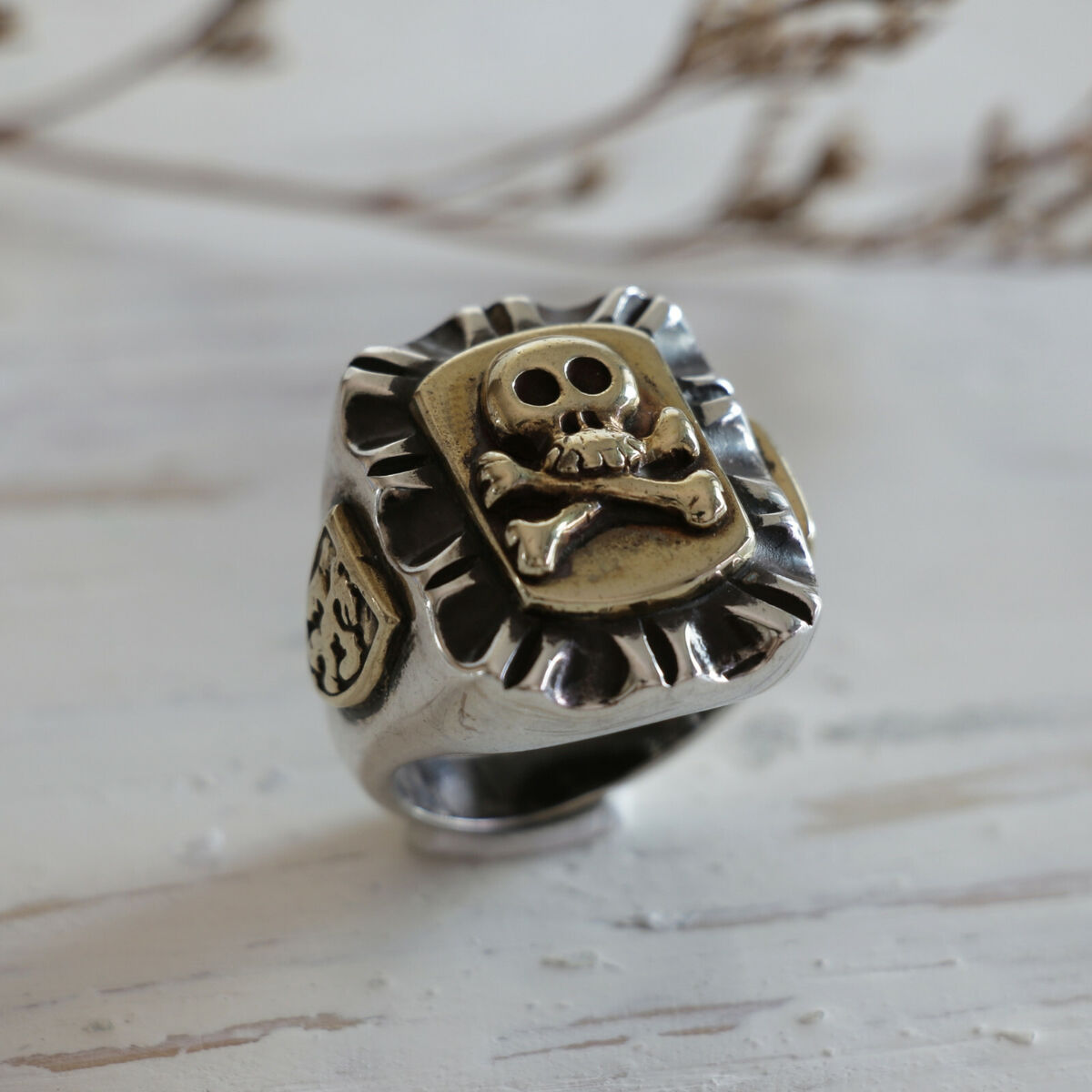 skull crossbones Mexican Biker Ring sterling silver Vintage skull crossbones Mexican Biker Ring sterling silver Vintage