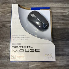 New Open Box MICRO Innovations Wireless Optical Mouse w/RF Receiver/Instructions