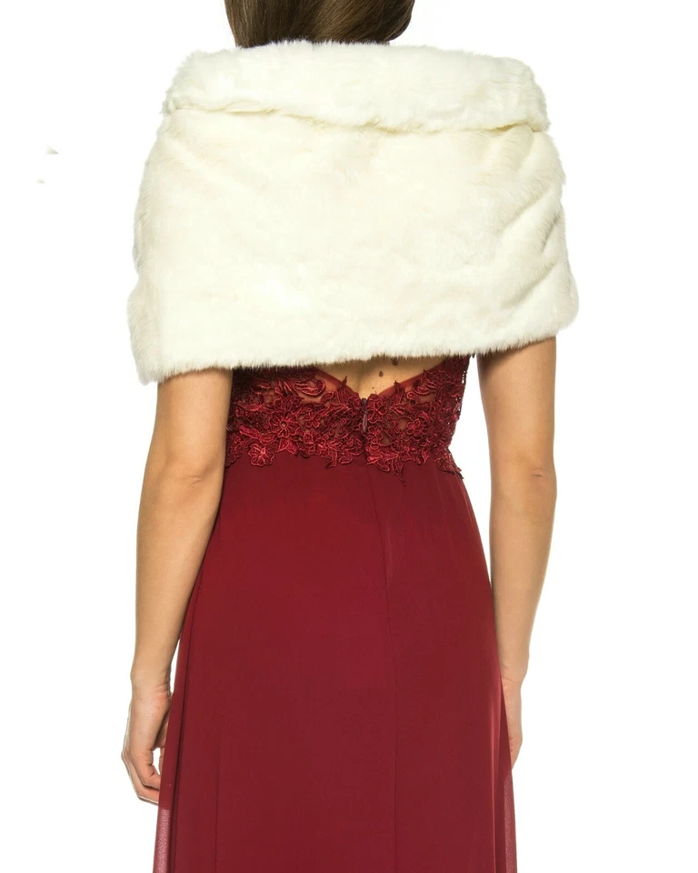 PELZ ABEND JACKE BLAZER BRAUT STOLA KUNST PELZ BOLERO WEISS SCHAL ART: MA - Bild 3 von 3