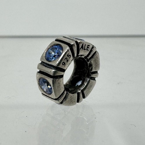 Authentic Pandora Moments Blue CZ Trinity Spacer Charm Bead Silver 925 790368CZB - Picture 2 of 4