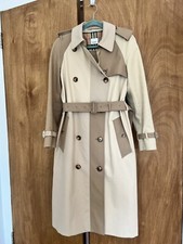 Burberry Beige Classic Cut Trench Coat Size Uk 8