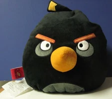 Angry Birds Plush Black Pillow - 15" x 13" - With Tags