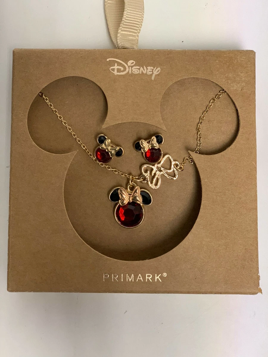 Disney Minnie Mouse Necklace Pendant Earrings Gift Set Christmas