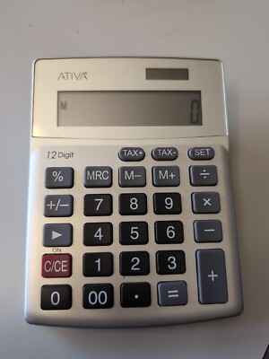 Ativa 12 Digit Desktop Solar Calculator Key Memory Tax Functions | eBay