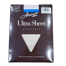 Hanes Ultra Sheer Sandalfoot Control Top Pantyhose PEARL SIZE A- NOS 710 Vintage