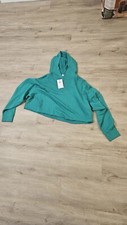 Nike Sportswear Size XL Green Women's Mama Cropped Pullover Hoodie DV9649-324