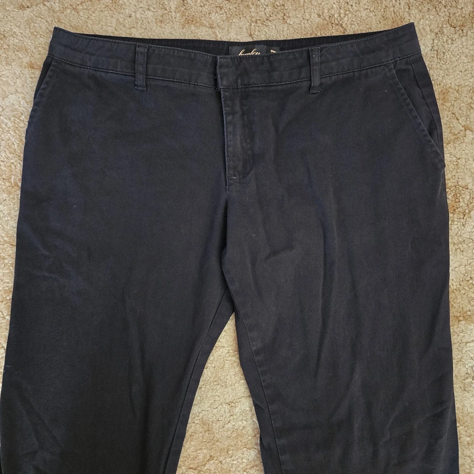 Pantalones chinos ligeros Hurley para mujer Low Rider elásticos bootcut negros talla 11 Foto 3 de 4